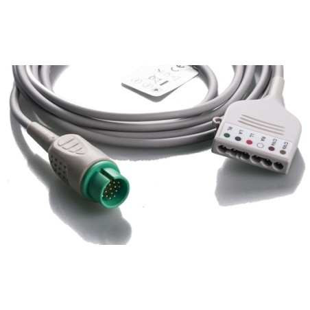Wielorazowy kabel EKG - główny, 3/5/6 odprowadzeń, typu Spacelabs.
