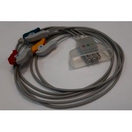 3- lead ECG Telemetry Cable, GRABBER, Philips 0,9m substitute 989803151981