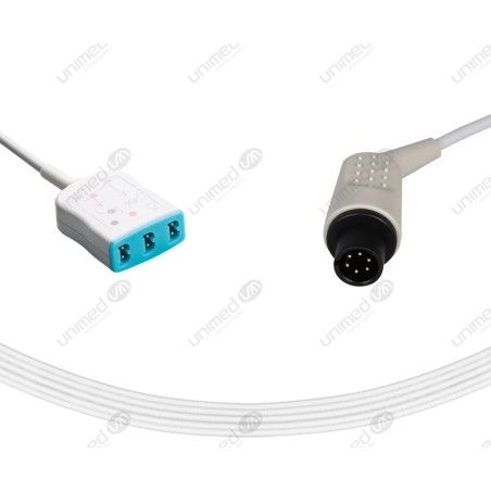 Wielorazowy kabel EKG - główny, 3 odpr, wtyk 6 pin, typu AAMI.
