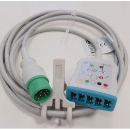 Wielorazowy kabel EKG - główny, 5 odpr typu LL, wtyk 12 pin, typu COMEN.