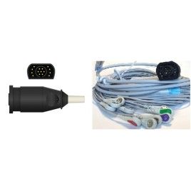 Kabel rozdzielny z 10 odprowadzeniami (4/6) do ZOLL, zatrzask, IEC