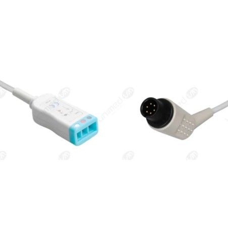 Wielorazowy kabel EKG - główny, 3 odpr, wtyk 6 pin, typu Mindray.