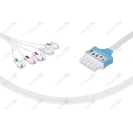 Disposable ECG, 5-lead Ribbon cable, Mindray type, grabber, 0,9 