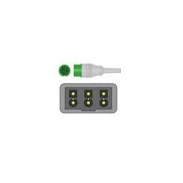 Wielorazowy kabel EKG - główny, 3 odpr, wtyk 6 pin, typu COMEN STAR