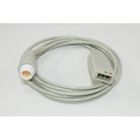 Wielorazowy kabel EKG - główny, 3 odpr, wtyk 12 pin, typu Philips.