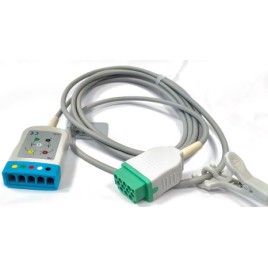 Wielorazowy kabel EKG - główny, 3/5 odpr, wtyk 11 pin, typu GE Marquette, na odprowadzenia VS/VR.