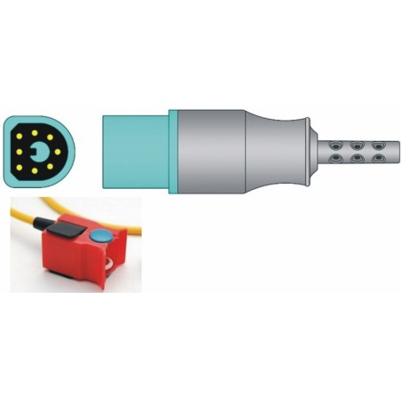 Reusable SPO2 Sensor, type HP/Philips, Pediatric Finger, 3m