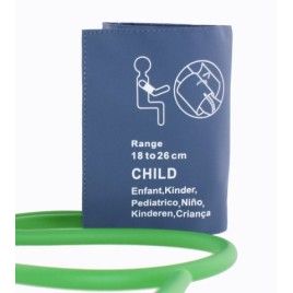 Reusable NIBP Pediatric Cuff, 2-wire, Circumference: 18-26 cm, Two-Layer with Bladder, No Connectors